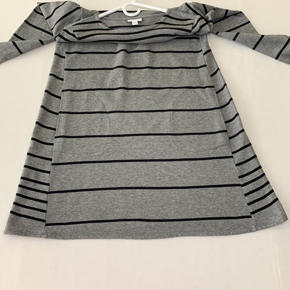 J Jill Gray And Black Striped A-line Dress - Picture 4 of 8